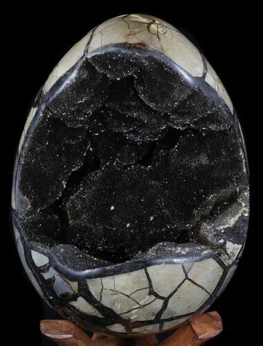 Septarian Dragon Egg Geode - Crystal Filled #38409
